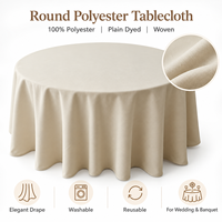 Nappe ronde en polyester unie tissée pour mariage, banquet, hôtel, restaurant – Taille personnalisée