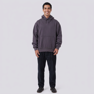 Nouveaux sweats à capuche tendance surdimensionnés 100% coton doux à séchage rapide pour hommes avec broderie de logo personnalisée et impression numérique - Product Image 1