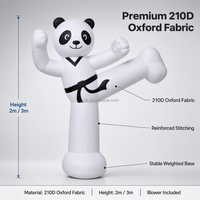 Modèle publicitaire gonflable personnalisé de panda de dessin animé pour les arts martiaux, conception OEM ODM sur mesure pour centre commercial, place publique, parc à thème