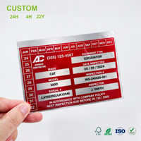 Étiquette d'inspection personnalisée en aluminium pour équipement, avec base métallique, grille mois/année, inviolable, pour l'enregistrement des audits annuels des machines lourdes