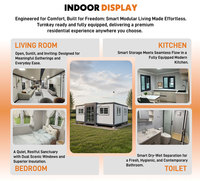 Maison préfabriquée à expansion rapide, isolée thermiquement, livraison rapide, 1 à 5 pièces, taille personnalisée avec salle de bain et cuisine pour jardin