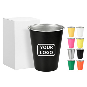 <strong>Beer</strong> <strong>Mugs</strong> Stainless Steel 12oz Single Wall Reusable <strong>Beer</strong> Cups With Multicolor ODM <strong>Custom</strong> Logo For Home Party Bar Travel Camping - Product Image 1