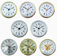 Insert Jam Quartz Bezel Emas 65mm Angka Romawi Jarum Detik Merah DIY Kerajinan Pembuatan Jam Meja Plastik Modern Baterai