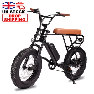 Ready To Ship US UK Canada Warehouse Free Shipping Retro Ebike Hybrid Fat Tire E Bicycle Electric Bikes Available To Uk