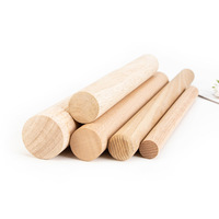 Tiges en bois personnalisées, bâtons en bois non finis, bois rouge, noyer, pin, sapelli, tiges rondes