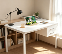 Bureau d'ordinateur avec tiroir, table de jeu E-sports, plateau en bois, structure en acier, bureau d'étude et d'écriture pour chambre à coucher, chambre d'étudiant Vlranlife