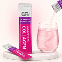Poudre de Collagène Hydrolysé Certifiée Halal GMP, Saveur Baies Mélangées, Faible MOQ, Vente en Gros, Marque Privée, en Vrac