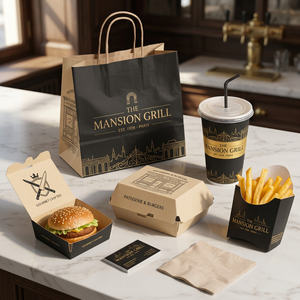 Cajas de Embalaje para Comida para Llevar, con Logotipo Personalizado del Fabricante, Reciclables, para Snacks, Papas Fritas, Hamburguesas y Comida Rápida - Product Image 1