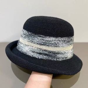 Của phụ nữ Màu sọc có thể điều chỉnh ban nhạc Một kích thước phù hợp với hầu hết UV Protector Fedora vành Sun bãi biển hat - Product Image 5