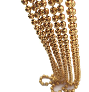 <span class=keywords><strong>Rideau</strong></span> à chaînes en billes dorées - Séparateur décoratif au toucher frais pour les intérieurs modernes et les événements - Product Image 2