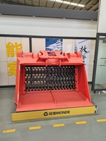 MONDE Godet de broyage durable pour excavatrice, compatible avec le godet de criblage pour séparer les matériaux mixtes sur les chantiers de démolition