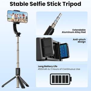 Stabilisateur de smartphone Fisherfans, stabilisateur à 1 axe, bâton de selfie en aluminium, trépied avec télécommande pour téléphone portable - Product Image 2