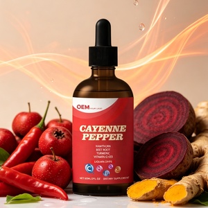 Extracto Líquido de Pimienta Cayena al por Mayor OEM con Hawthorn, Remolacha, Cúrcuma, Vitamina I, K2 + D3 para Apoyar el Metabolismo - Product Image 1