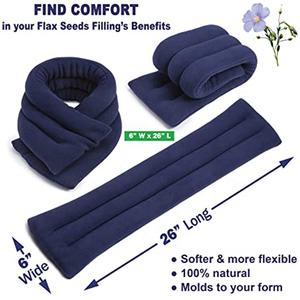 Impacco Caldo e Freddo per Collo con Semi di Lino, Fascia Termica Umida Riscaldabile al Microonde per Collo e Spalle - Product Image 5