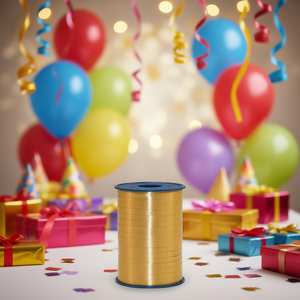 Cinta Dorada Mate de 500m para Decoración de Fiestas y Regalos - Product Image 3