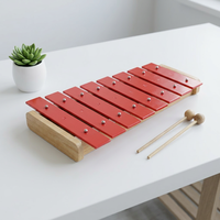 Glockenspiel Xylophone Percussion Wholesale Musical Instrument 8 Key Metallophone Set Red YONGXIN