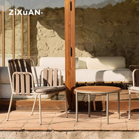 Tables et chaises d'extérieur nordiques pour hôtel, mobilier de jardin en rotin pour cour, patio, balcon, terrasse, chaise de salle à manger imperméable et résistante au soleil