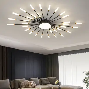 Lampadari moderni per fuochi d'artificio zhongshan per soggiorno camera da letto lampade a sospensione a soffitto a LED dorate nere