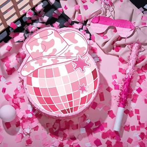 พินาต้าธีมคาวบอยสีชมพู DAMAI พร้อมไม้ปิดตา คอนเฟตติ อุปกรณ์ถ่ายรูป ที่ใส่ขนม ของตกแต่งงานปาร์ตี้ - Product Image 1