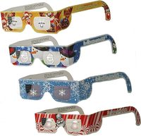 Ventes d'usine Spécifications de vacances Verres de Noël Transformez les lumières de vacances en images magiques Verres en papier à diffraction de Noël