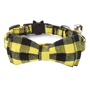 Tanpopo ajustable seguro hebilla gatito collares Plaid Bowtie mascota gato cuello corbata ajustable Breakaway Bell accesorios de Navidad - Product Image 3
