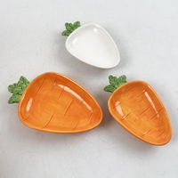 Décorations de Pâques, bol en céramique en forme de carotte, bol à nourriture pour lapin, plat à sauce, plat à bonbons, plat à noix, plat à assaisonnement, vaisselle