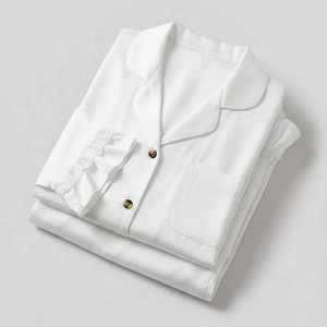 Conjunto de Pijama de Algodón Transpirable para Mujer, Diseño Nuevo de Primavera, Ropa de Dormir Sólida para Chicas, Traje de Casa Suave y a la Moda - Product Image 4