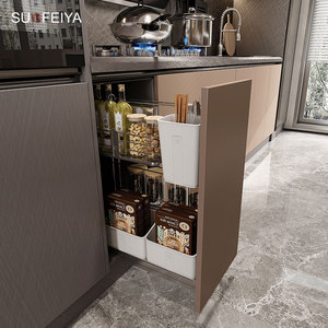 SOFEYIA Armoire de cuisine éthiopienne moderne sur mesure <span class=keywords><strong>MDF</strong></span> <span class=keywords><strong>laque</strong></span> Design plat avec robinet de charnière de porte en verre pour hôtels Chine - Product Image 4