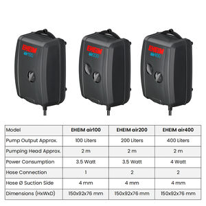 Eheim airflow אוויר מתכווננת מים מתוקים מים מים מיכל מים משאבת אוויר אוויר 100/200/400 עם חברת תעופה מפזרת אבן אוויר - Product Image 3