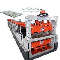 Nouveau 0.8mm-1.2mm Épaisseur En Acier Galvanisé Type B 2 "3" Composite Double Couche En Métal Pont Rouleau Formant La Machine