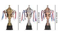 Nouveaux trophées de championnat en métal or, argent et bronze, trophées génériques avec base noire pour compétitions sportives et activités de club TB02