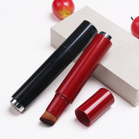 Pinceau applicateur cosmétique rechargeable avec logo personnalisé, pour poudre libre Kabuki, fond de teint liquide et pompe distributeur