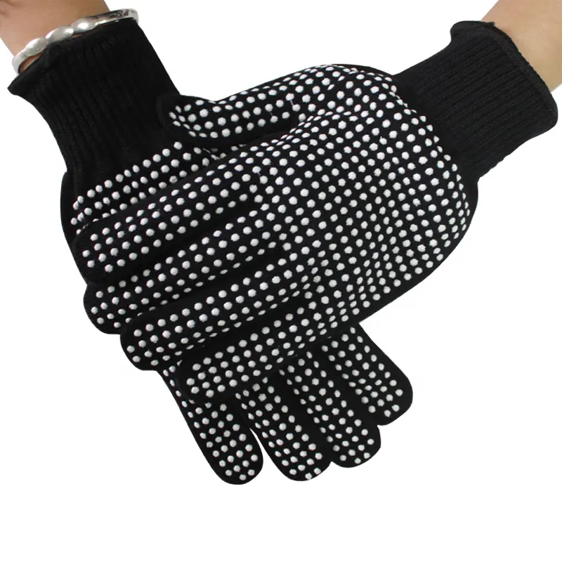 Heat Resistant Gloves for Curling Wand Flat Iron Heat Proof Mitts with Silicone Bumps for Sublimation Heat Pressing