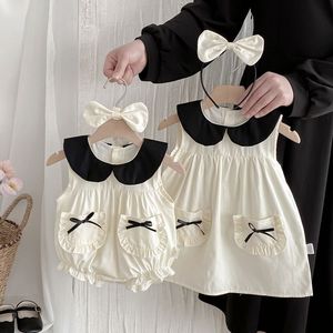 Macacão Sem Mangas de Verão para Menina Bebê Vestido Infantil com Lapela Roupas Doces para Crianças - Product Image 4