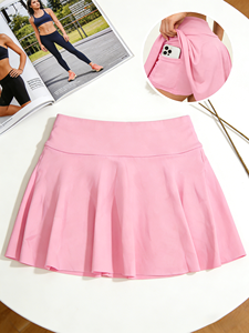 Conjunto de Falda de Moda de 4 Piezas para Mujer – Minifaldas Acampanadas de Cintura Alta en Colores Sólidos y Estampado de Camuflaje Verde para un Estilo Urbano - Product Image 3