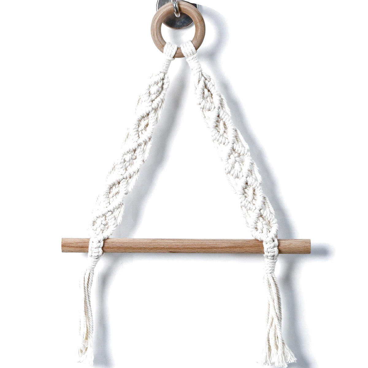 Bohemian Style Handwoven Cotton Rope Paper Towel Rack, Macrame