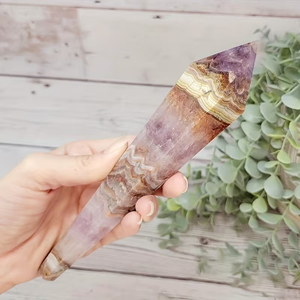 Varita de Ágata Amatista Natural al por Mayor con Soporte, Punta Pulida para Sanación, Decoración del Hogar Feng Shui, Artesanía de Cristal - Product Image 5
