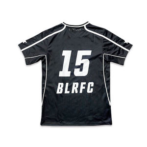 Customized <b>Club</b> Black Football Jersey Sublimated Logo Design Street Retro Football Shirt - Product Image 3