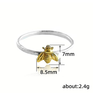 Anillo de Insecto Q444, Chapado en Oro de 18K, Latón, Joyería de Moda Unisex, Regalo - Product Image 5