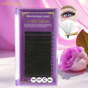 Barquettes <span class=keywords><strong>de</strong></span> cils individuels Blooming Matte, volume facile à poser, doux, couleur cachemire foncé, PBT coréen, noir jet, extensions <span class=keywords><strong>de</strong></span> cils méga - Product Image 5