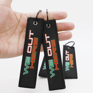 พวงกุญแจผ้าทอของแอร์บัสถอดออกก่อนที่คุณจะบินพวงกุญแจแบบปัก - Product Image 5