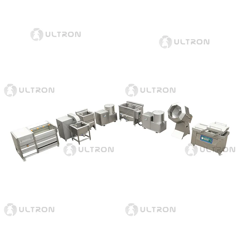 Ultron Frozen French Fries Machine 100kg Semi Automatic French Fried Production Line Potato Chips Processing Line