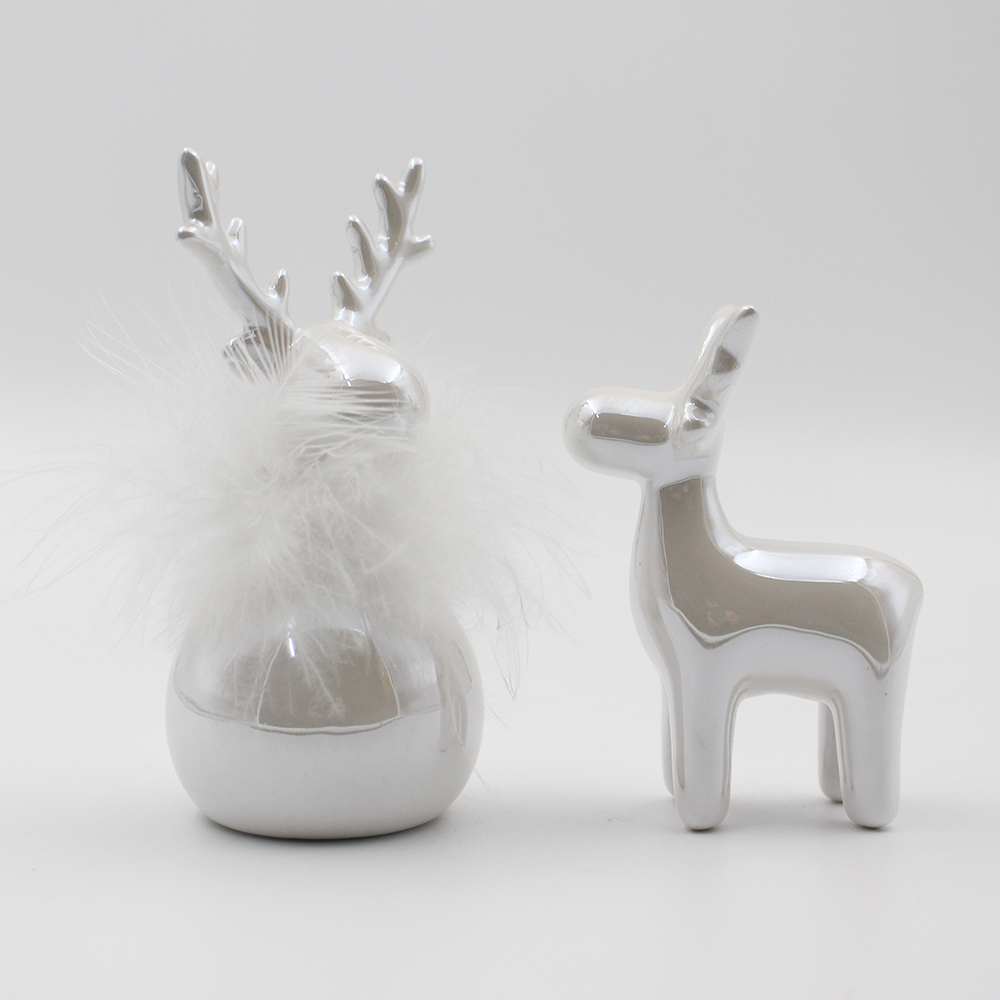 Christmas gift shell chandelier reindeer scarf Deco deer figurine deer ceramic - Product Image 3