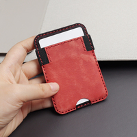 Dompet tempat kartu magnetik, dompet belakang ponsel Slot kulit dengan tempat kartu untuk iPhone Samsung
