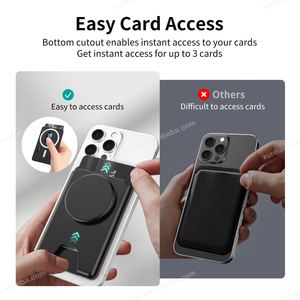 กระเป๋าสตางค์บางแบบแม่เหล็กสำหรับผู้หญิงที่ใส่บัตรเครดิตเคสแบบเปิดขึ้นกระเป๋าสตางค์แบบสวมนิ้วพร้อมกระเป๋าเงินแบบปรับได้สำหรับ iPhone - Product Image 2