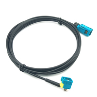 Universal recto ángulo recto Fakra Z código hembra a hembra impermeable coche estéreo Cámara Cable de extensión