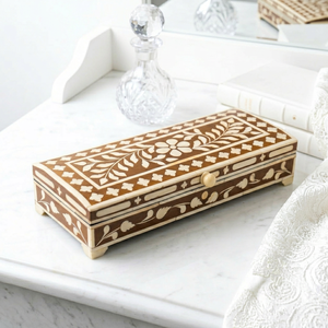 Handmade Bone and Resin Inlay Decorative Storage <b>Box</b> Elegant Jewelry Organizer <b>Keepsake</b> Case for Gift Shops Hotels and Interior - Product Image 1