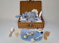 Coffret Cadeau Nouveau-né en Bois de Hêtre Sûr – Kit de Soins Complet pour Bébé – Cadeau de Naissance