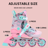 Patins à roulettes professionnels Roselle en alliage d'aluminium à 4 roues, taille réglable, roulements silencieux, frein droit en PU pour slalom