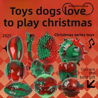 Nouveau jouet à mâcher en caoutchouc thermoplastique pour chien, résistant aux morsures, jouet sonore pour molaires, cadeaux de Noël, succès transfrontalier